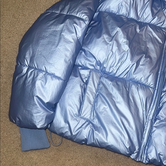 NWT Metallic Blue Puffer Jacket - Picture 2 of 8
